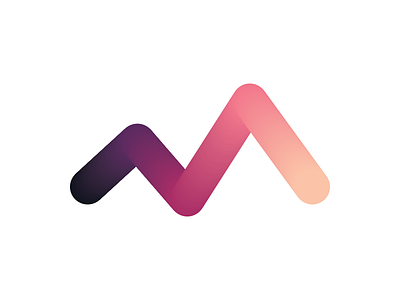 M blend colours gradient logo monogram peaks