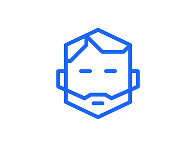 My Icon beard blue clean face flat hexagon icon illustration logo minimal nasr