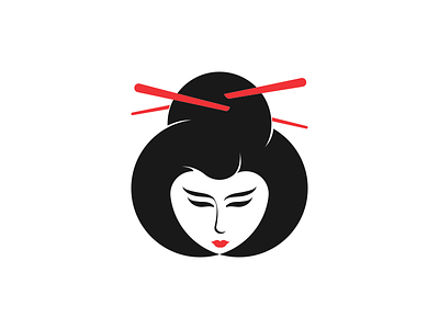 sushi restaurant #1 emblem french geisha icon illustration japanese logo monogram restaurant sushi woman