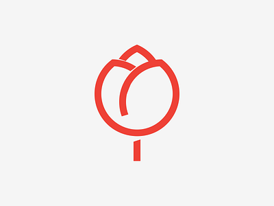 tulip emblem flower icon logo minimal monogram red tulip