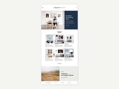 Subject Matter Website art art direction art gallery brand brand design brand identity corporate identity design graphic design online store photography photography website webdesign website website concept website design