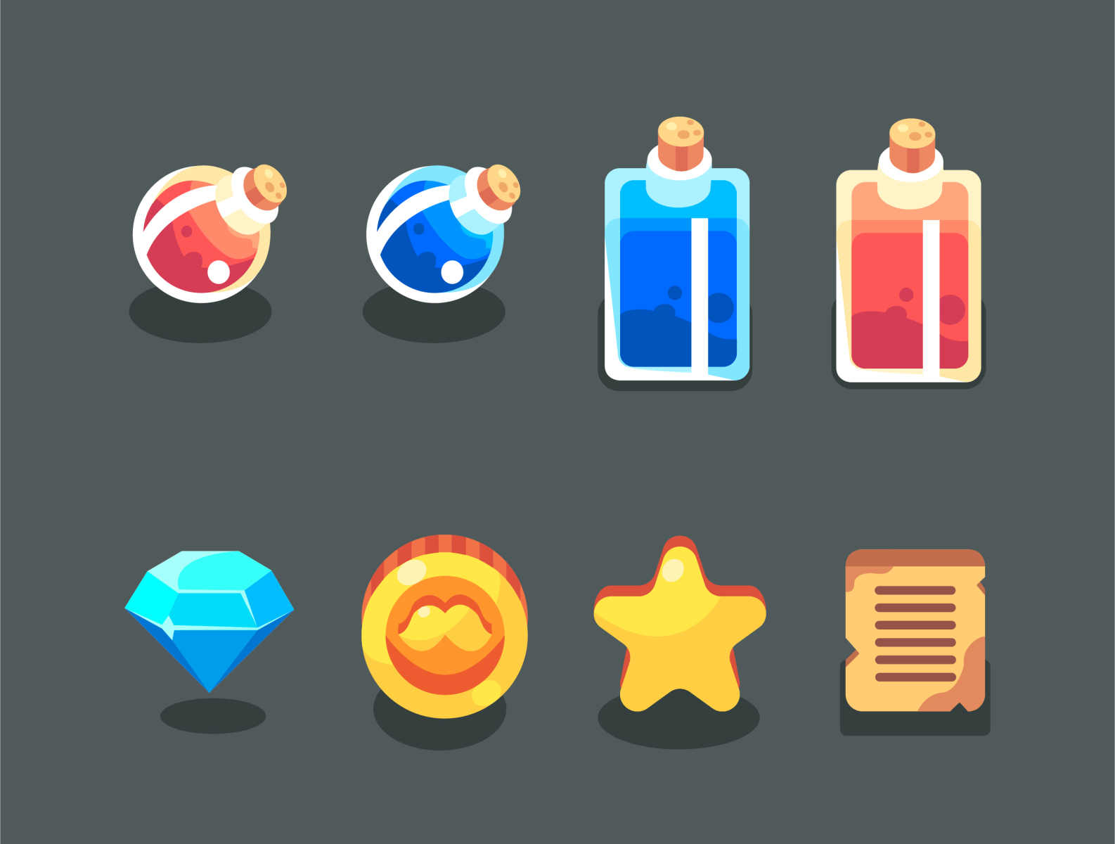 game UI elements by aly shan on Dribbble