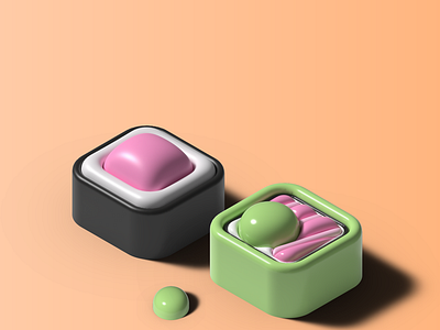 3D Sushi design using adobe Illustrator