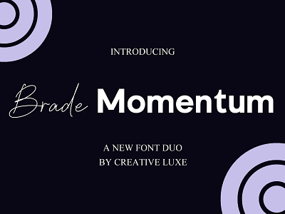 Brade Momentum Font Duo branding typography
