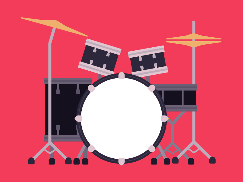 Drums Loop WIP after animation band drums effects music vector
