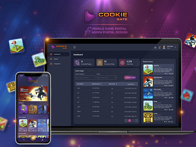 'Cookie Gate' Mobile Game Portal & Admin Portal Design