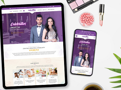 'Naturals' Salon Website Design beauty branding design graphic design mobile first responsive design saloon uiux web design website