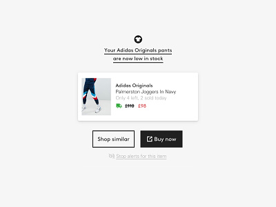 Lyst Notifications discount ecommerce notification sale ui