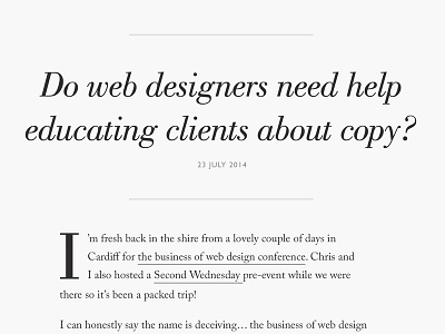 Lucie De Lacy – Copywriter blog bodoni caslon copywriter gill sans grey greyscale serif