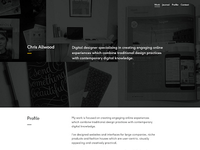 Chris Allwood portfolio concept 1 duotone face37 ginger geometric sans yellow