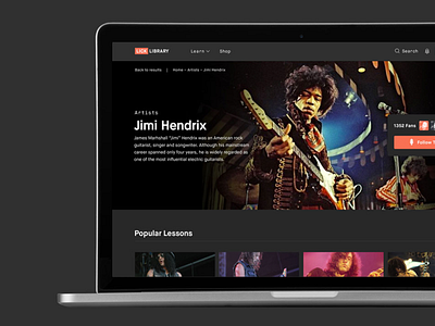 Guitar Lessons streaming service UI app education guitar lessons music streaming ui ux