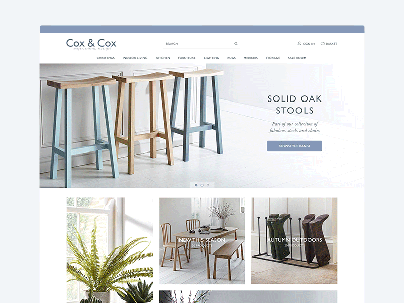 Responsive eCommerce website ecommerce homeware lifestyle magento responsive store