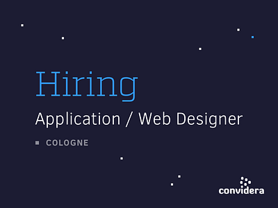 Convidera is hiring! application cologne design hiring web