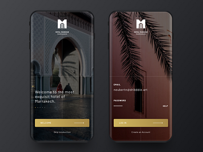 Royal Mansour Hotel App app clean concept hotel hotel app lifestyle luxury minimalism modern simplicity travel travel app