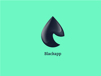 Blackapp Logo app chat drop logo oil smile