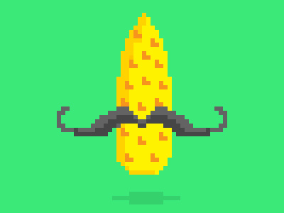 Mustache Corn art corn funny illustration mustache pixel vector