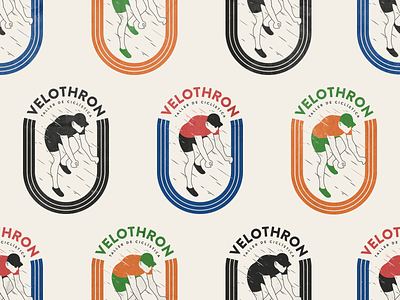 Velothron bicycle bike character color design graphic illustration logo pixel velodrome velothron vintage