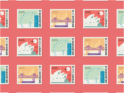 Auth0 Roadshow Stickers australia brisbane design illustration journey melbourne stamp sticker sydney vector