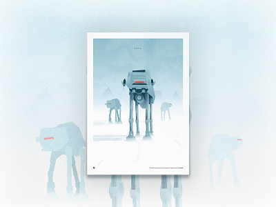 Hoth and its AT-AT character color design draw galaxy graphic hoth illustration landscape pixel planet poster star wars vector