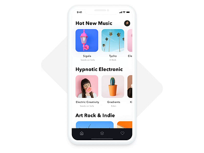 Music player iOS app design mobile design motion music app music ios app player playlist prototype ui ux