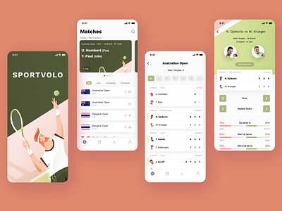 Tennis iOS app concept - play the prototype on figma design game graphic lists mobile mobile ui sport app tennis app tennis player ui uigiants ux