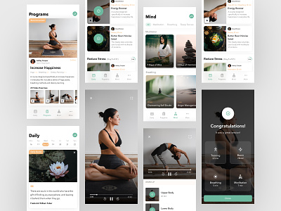 Meditation iOS app breathing app home screen ios app meditation app mindfulness app mobile app product design product details ui ui design ux ux design