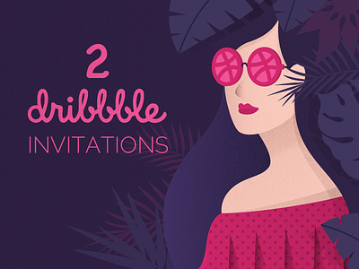 Dribbble Invites design dribbble giveaway graphic illustration invitation invite vector