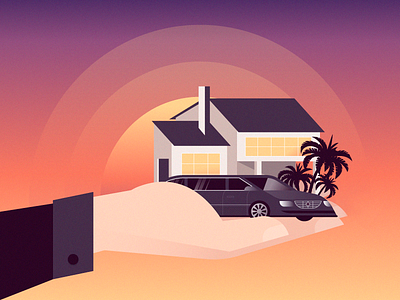 Illustration for a brochure business car cover image credit gradient house illustration rich