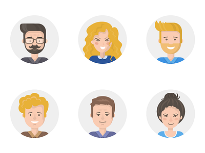 Avatars for VisualCV avatars character flat icons illustration people team vector