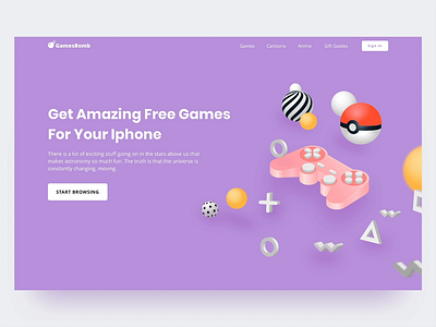 Home page of a gamers' website blog blog design game graphic design hero image homepage illustration landing page ui ux website