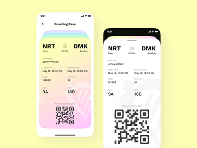 Boarding Pass app boarding pass colorful daily ui mobile ui