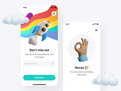 Subscribe colorful daily ui email mobile subscribe