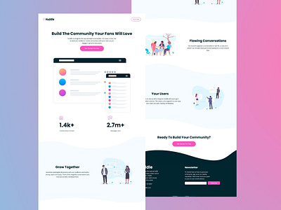 huddle landing page