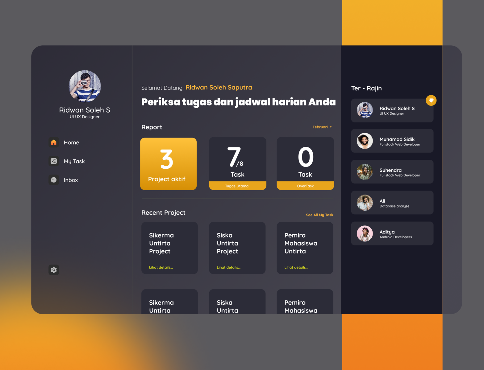Task Management - UI UX by Ridwan Saputra on Dribbble image.