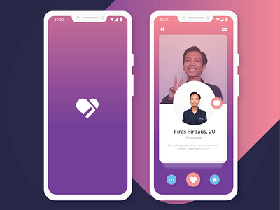 App Mobile Design blue chating cinta dating design dribbble flat graphic illustrator kencan logo love miss mobile mobileapps sayang ui