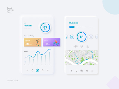 Sport Activity App 2018 2019 2020 trend activity adobe xd adobexd app figma health illustrator neumorphic neumorphism sport sportactivity sports ui ux