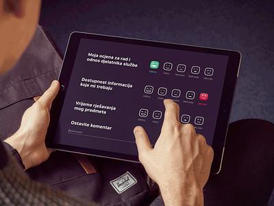 Simple review screen dark ipad rate review tablet ui ux