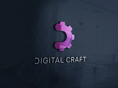 Combining D,C and Cog into a logo craft digital gradient logo practice purple typography