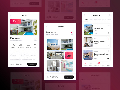 Property Booking App airbnb booking booking system clean detail gallery gradient ios peroperty real estate ui ux whitespace