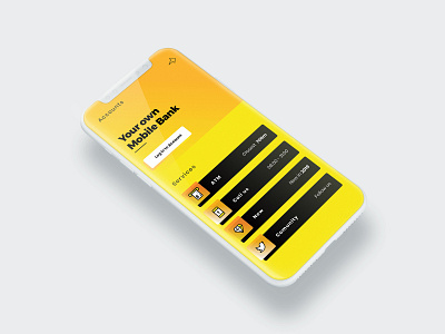 Bank App ant bank card dashboard gradient ios mobile iphone x raiffeisen ui ui challenge user ux yellow