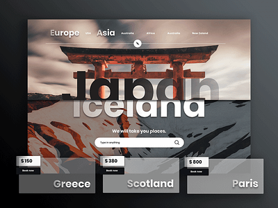 Travel Website 2019 app concept app design art booking color creative design desktop experimental photography simple travel ui ux website