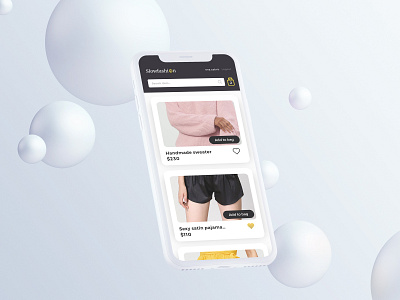 Fashion App - Mobile branding cards clean design fun identity minimal mobile practice responsive responsive design shop typography ui ux vector web yellow