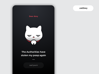 Cat Diary cat challenge cute dark design fun gradient illustration mobile simple typography ui ux vector
