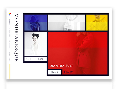 Inspired By Artists art branding challenge clean colours creative design desktop editorial fun geometry grid interactive luxury material minimal mondrian simple ui ux