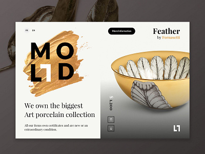 Porcelain Shop app brand branding challenge clean design desktop fun gold gradient illustration intuitive shop simple typography ui ui ux design ux vector web