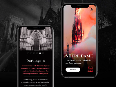Notre Dame apple apple devices architecture art fire memory mobile news news design notre dame pris simple typography ui ux