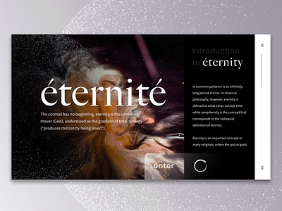 Eternity Concept art celestial challenge clean design desktop freestyle fun illustration interactive intuitive split scroll symbolism typography ui ui web design universe ux vector web