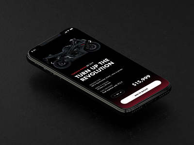 Motorcycle detail screen app app apple art challenge clean dark design fun gradient identity illustration ios mobile motor motorcycle red simple typography ui ux