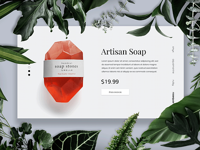 Product details challenge clean design fun gemstone plants simple sketch skincare soap typography ui ux xd