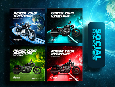 Bike Social Media Banner | Social Media Post ads banner bike bike social media banner bike social media design bike social media post branding car car social media banner facebook post graphic design instagram banner lightining banner social media banner social media post design ui